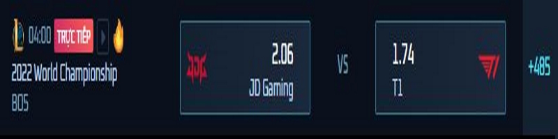 Tabel pertandingan JD Gaming vs T1, jam 4 sore pada tanggal 30 Oktober, 22