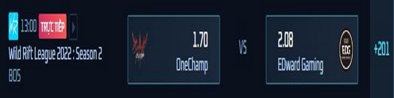 Tabel pertandingan antara OneChamp vs Edward Gaming 13:00 pada 19/11/22