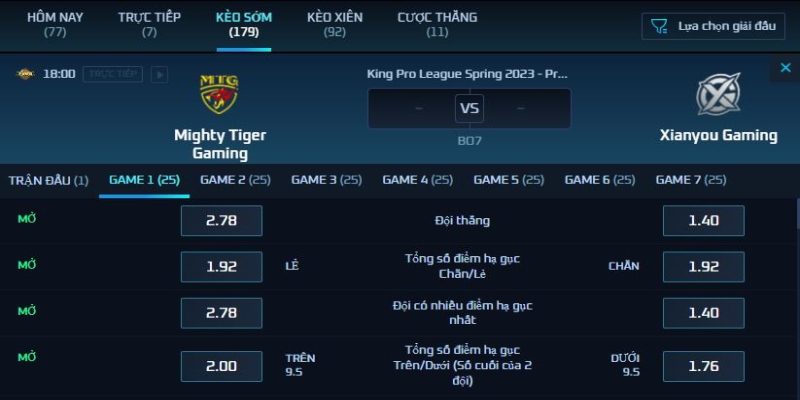 Mighty Tiger Gaming vs Xianyou Gaming là trận đấu khai màn cho giải KPL Spring 2023